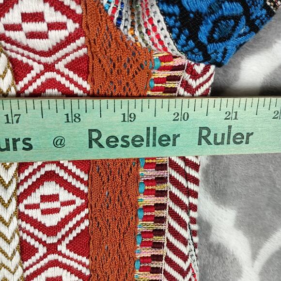 Zara Woman Open Front Jacket Medium Tribal Kimono Cardigan Fringe - Picture 7 of 13